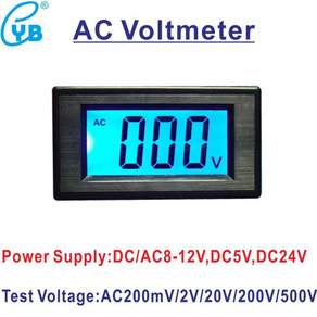 YB5135D LCD 디지털 전압계 AC 200mV 2V 20V 200V 500V 교정 판독 전압 측정기 전원 DC5V 24V DC AC 8-12V 볼트 테스터