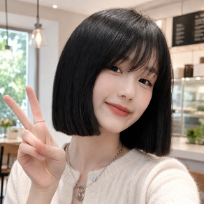 Clevoria 여성 내추럴 스트레이트 단발 패션 리얼모사 통가발 가발망 포함 30cm
