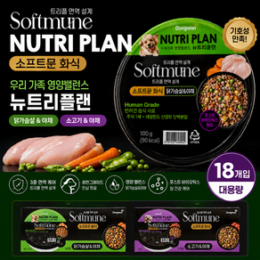 동원 뉴트리플랜 강아지 소프트뮨 화식 2종 100g 18개