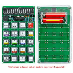 DIY 전자 계산기 키트 STC8G1K17 TM1638 LED 디지털 디스플레이 저항기 컬러 코드 계산 PCB 납땜 키트 DC 3V