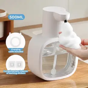 벽 마운트 자동 비누 디스펜서 거품 스마트 손 세탁기 500ml 액체 충전식 욕실 유도 센서