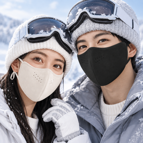 신비하우스 남녀공용 부드러운 극세사 기모 방한 마스크 3D입체형 자외선 차단 귀끈조절