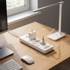 4구 고용량 개별 콘센트 과부하차단 USB 4000W 멀티탭