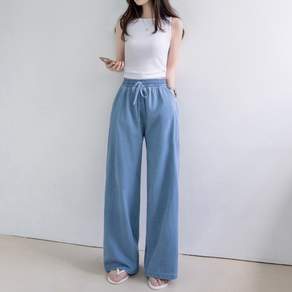 모던바이브 여성 와이드 청바지 데님 밴딩 팬츠 바지