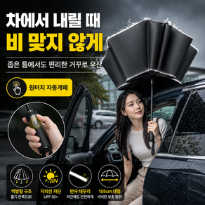 노르딘 4세대 옷을 젖지 않는 튼튼한 프리미엄 거꾸로 3단자동우산 초경량 자외선 차단 양산 양우산