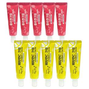 [당일발송]예쁜얼굴 콜라겐크림25ml 5개 + 예쁜얼굴 비타민C크림 5개 미백 광택 수분 주름개선효과비타민c크림 약국용화장품 휴대용작은화장품여행용화장품답례품선물