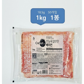 CJ 크레잇 육질탄탄 베이컨 1kg(베이컨슬라이스/쉐프솔루션) 아이스박스