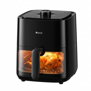 이놀 투명창 에어프라이어 2L 1인용 소형 미니 프리미엄 에어프라이기 air fryer
