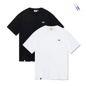 lee 미니로고 시원한 반팔 티셔츠 1+1 화이트 블랙 2팩(싹스틱 구성)