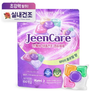 진캐어 초강력 피부무자극 캡슐 세탁세제 실내건조 워터리 플로럴향