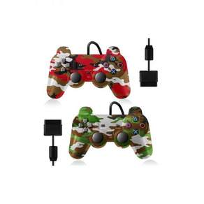 해볼 PS2 컨트롤러 PS2PS2 슬림PS1과 호환되는 2팩 유선 컨트롤러 듀얼 진동이 있는 PS2 교체 유선 컨트롤러 블랙