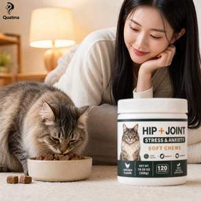 Quatma 고양이 영양간식 뼈 관절 소프트 츄어블 120정