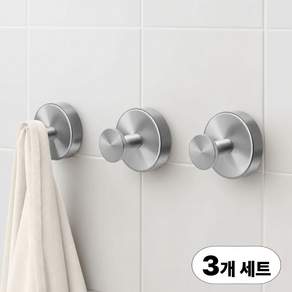 2+1 무타공 흡착 스텐 후크 다용도 걸이