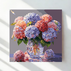 유화그리기세트 DIY 꽃그림 수국 그림그리기 캔버스 색칠하기
