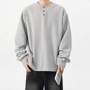 무지 베이직 맨투맨 오버핏 데일리 긴팔티