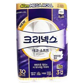 크리넥스 3겹 데코 & 소프트 화장지 40m