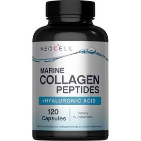 NeoCell Marine Collagen Peptides Capsules | 120 Pills | with Hyaluronic Acid | Plus Vitamin C | fo