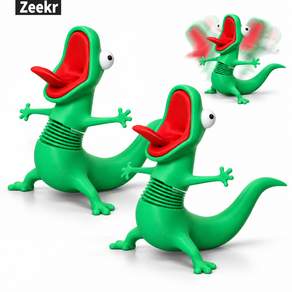 Zeekr 3D 프린팅 흔들 도마뱀 피규어 스프링 장식품 차량용 대시보드 자동차 오토바이 인테리어 소품 데스크 장식