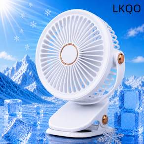 LKQO 미니 무선 클립형선풍기 집게선풍기 탁상용 360도 각도조절 USB-C 충전식 저소음 아로마 기능 LED 무드등 휴대용 유모차 캠핑용