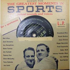 1955년 빈티지 스포츠 최고의 순간들 33 13 RPM 레코드 BABE RUTH JESSE OWENS