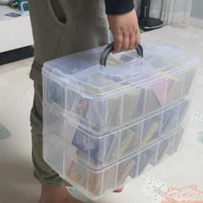 소품정리함 레고정리함 대형 악세사리보관함 적층형 3단 반투명 태클박스 장난감정리함 칸분리고영 스토어_