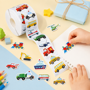빌리즈빈 교통수단 칭찬 보상 다꾸 데코스티커 500PCS 롤 스티커 A016