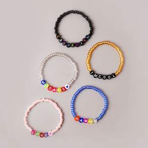 봉보 레터링 이니셜 비즈 팔찌 5color