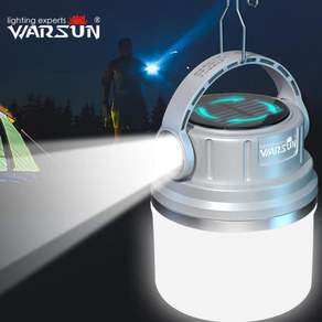 Warsun 야외 1100 루멘 긴 내구성 Led 태양 강력한 충전식 캠핑 램프 빛 스포츠