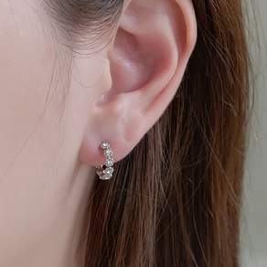 [왕지혜유인영이나경 착용]PRE429 Flower Cubic Earring