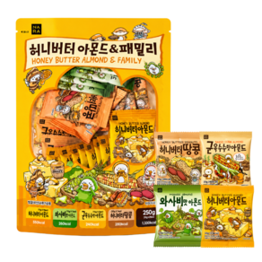 나라 허니버터 아몬드 패밀리 미니팩 4가지맛