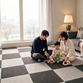 IMISLAND 흡착 미끄럼방지 타일카펫 접착 조각매트 5가지 사이즈
