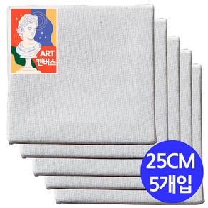 면천 정방 무지 미니 캔버스 25cm x 25cm 5개 액자 탁상용 그림 선물 미술수업 드로잉카페 유화 체험학습프로그램