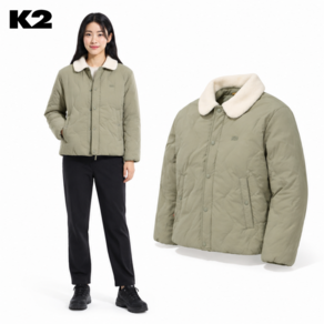 [매장정품] K2 여성 실크패드 구스 다운 슬림 패딩 베이지 자켓