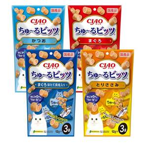 마더스캣 이나바 챠오 츄르비츠 촉촉한 고양이 져키 스낵 4종 콤보세트 컷팅된 츄르또