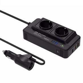 차량용 멀티탭 시거잭 인버터 변환기 12V 220V 200W 콘센트 2구 usb 포트 tape-C 시거잭소켓