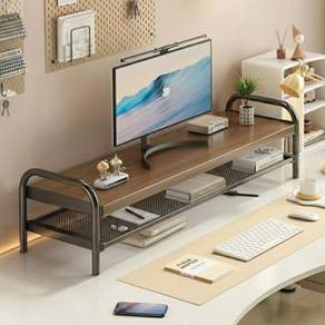 슬라이드모니터받침대 철재 라운드 슬라이딩 서랍 원목 받침대 2단 67cm 79000EA 1EA