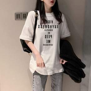 뉴욕멋쟁이 국내배송 하이피 레터링 반팔티셔츠 반팔티 반소매티 비즈 반팔 티셔츠