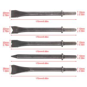 120-460mm 에어 치즐 헤드 하드 45 # 강철 솔리드 에어 셔블 헤드 에어 임팩트 해머 비트 절단/녹 제거