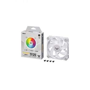 ASUS TUF 게이밍 TF120 ARGB 화이트 에디션 섀시 팬 3핀 맞춤형 LED 블레이드 고급 유체 다이내믹 베어링