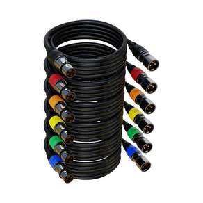 AuxLink XLR 케이블 마이크 25피트 6팩 골드 도금 3핀 스피커 남성 대 여성 밸런스