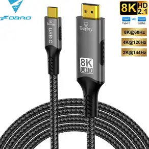4K USB C-HDMI 케이블 4K@120Hz 나일론 편조 Thunderbolt 3/4/5 MacBook Phone과 호환 가능