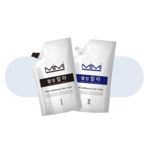 미미 웰빙 새치커버 먹물염색약 저자극 트리트먼트 염색 500g 염색도구 포함