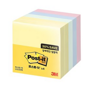 쓰리엠 포스트잇 노트 알뜰팩 654-5A