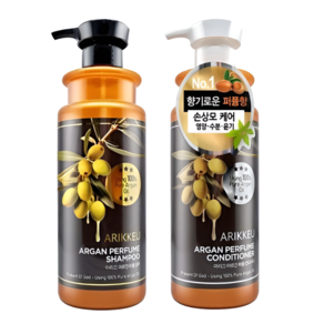 아리끄 손상모케어 영양 수분 윤기 향기로운 퍼품향 샴푸750ml+컨디셔너린스750ml