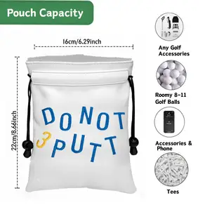 골프공 보관 파우치 귀중품 검정 끈조임 DON'T PUTT 디자인 휴대용