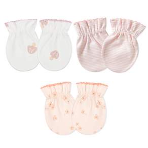 메르베 봄 여름 순면 메쉬 신생아용 아기 손싸개 3종 세트