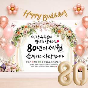 해피파티 팔순현수막 80년의세월 7종