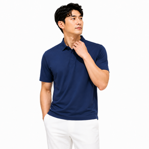 쿠위시 남자 여름 카라 반팔티 아이스 쿨링 냉감 무봉제 티셔츠 2종 세트