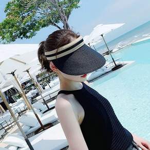 여성 기본 라탄 썬캡 여름 챙넓은 햇빛차단 모자 ind19kJl