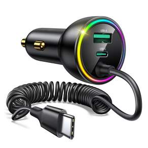 BuddhiGear 차량용 고속 충전기 PD65W+QC3.0 100WMax 3포트 신축식 케이블 시거잭 고속 충전기